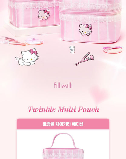 Fillimilli X CHARMMYKITTY - 3 Accessories (Multi Pouch / UV Protection 3-Fold Umbrella / Picnic Mat & Pouch)