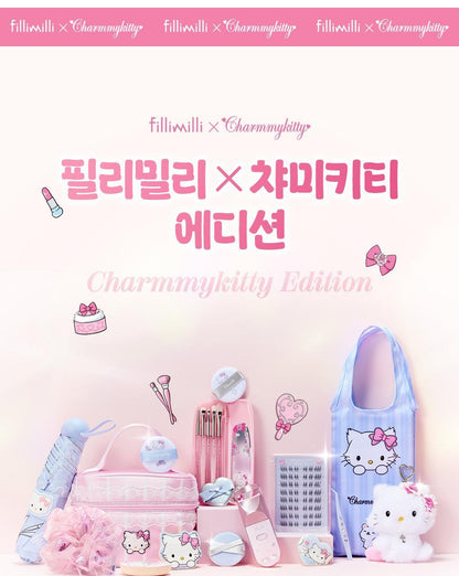 Fillimilli X CHARMMYKITTY - 3 Accessories (Multi Pouch / UV Protection 3-Fold Umbrella / Picnic Mat & Pouch)