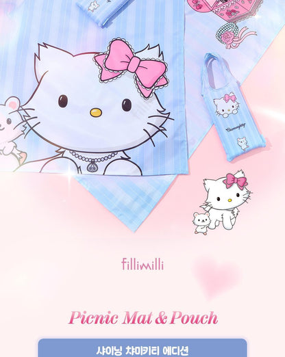 Fillimilli X CHARMMYKITTY - 3 Accessories (Multi Pouch / UV Protection 3-Fold Umbrella / Picnic Mat & Pouch)