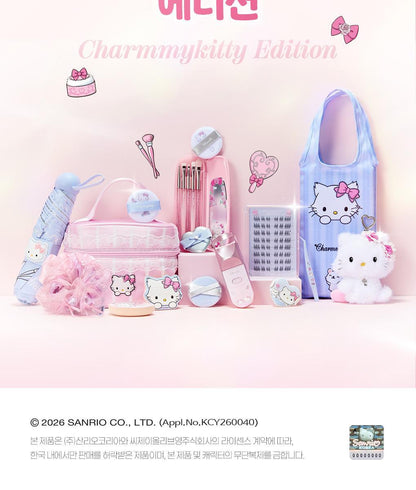 Fillimilli X CHARMMYKITTY - 3 Accessories (Multi Pouch / UV Protection 3-Fold Umbrella / Picnic Mat & Pouch)