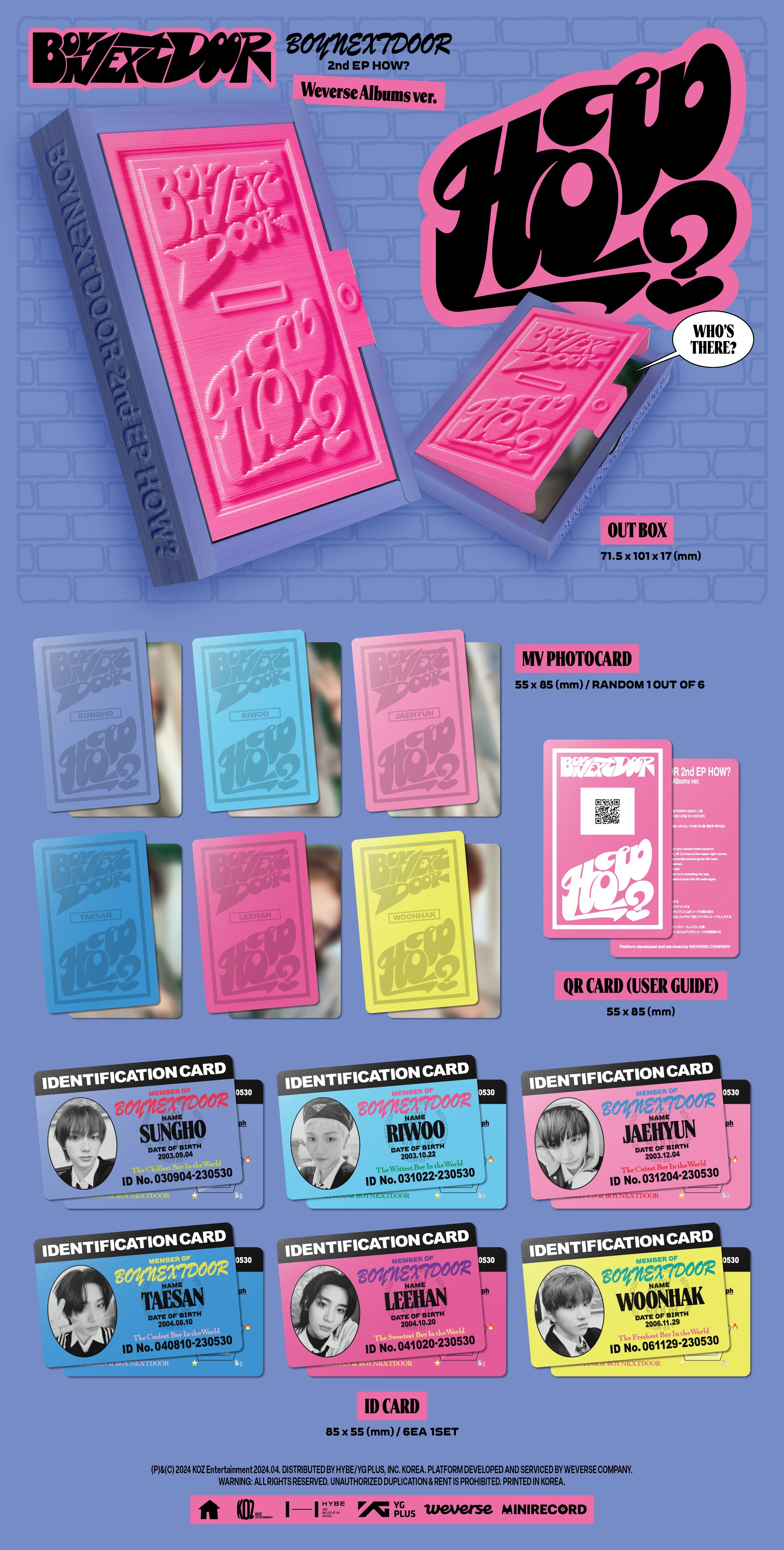 BOYNEXTDOOR - HOW? (2nd EP) Weverse Albums Ver.